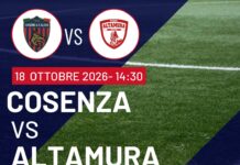 Le formazioni ufficiali di Cosenza-Altamura